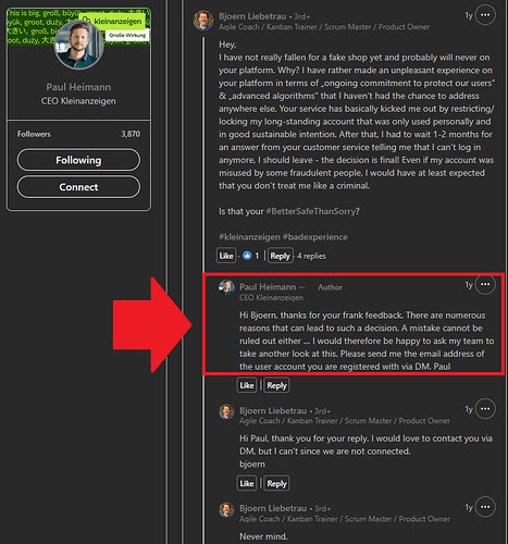 202406 KA CEO linkedin answering a blocked user